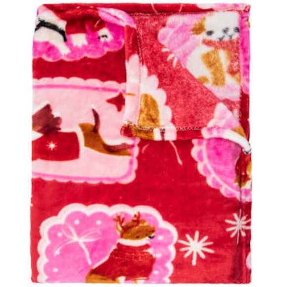 Christmas Themed Dog Throw Plush Blanket 50 in x 60 in Brand new in Package - Picture 2 of 4